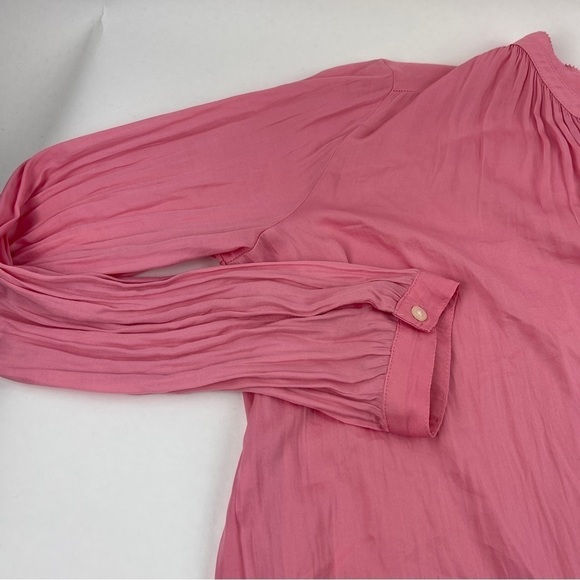 Gap Blouse Womens Small Pink Vneck Mock Collar - Picture 6 of 9